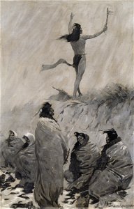 Frederic Remington - The Fire Eater Raised His Arms to the Thunder Bird - 1982.787 - Art Institute of Chicago