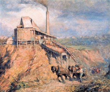 Frederick McCubbin - The old stone crusher (The quarry) - Google Art Project. Free illustration for personal and commercial use.