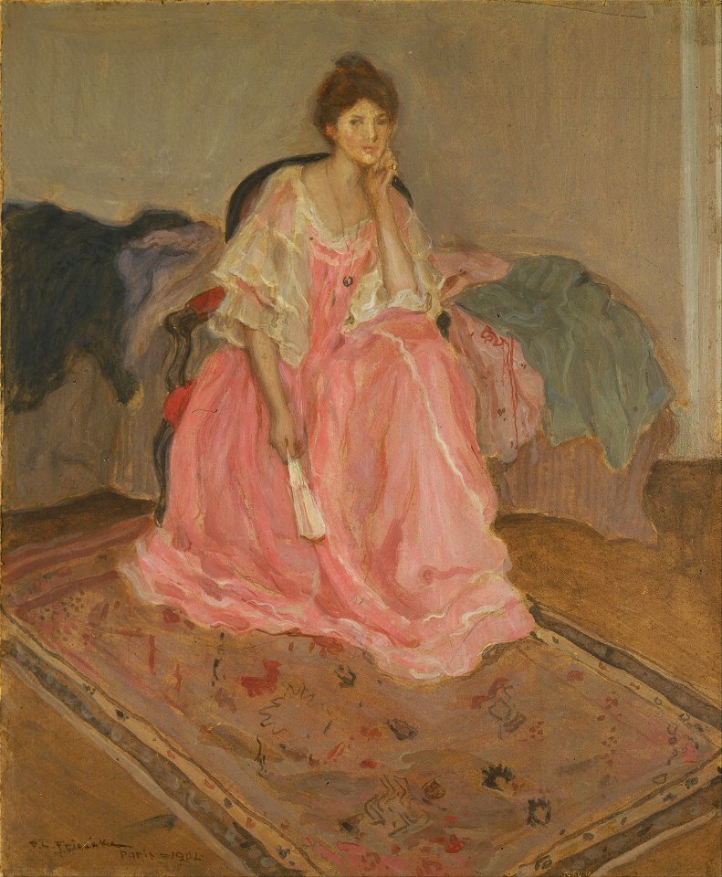 Frederick Carl Frieseke - Lady in Pink - Google Art Project
