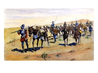 Frederic Remington - Coronado's March 1540. Free illustration for personal and commercial use.