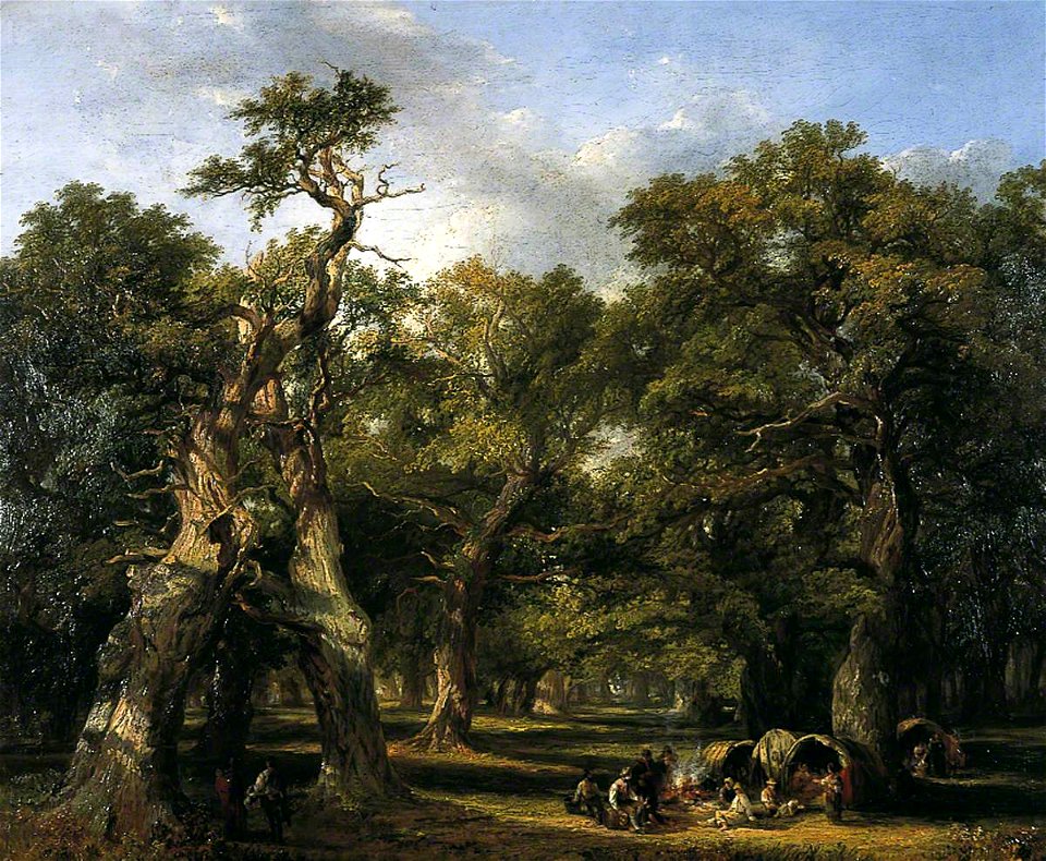 Frederick Henry Henshaw (1807-1891) - A Forest Glade, Arden, Warwickshire - 1885P2661 - Birmingham Museums Trust. Free illustration for personal and commercial use.