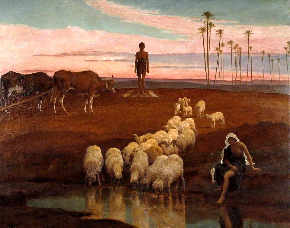 Frederick Goodall (1822-1904) - The Ploughman and the Shepherdess, Time of the Evening Prayer - N01562 - National Gallery