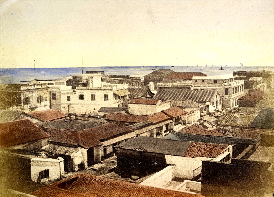 Frederick Fiebig — Black Town, Madras, Bay of Bengal, 1851