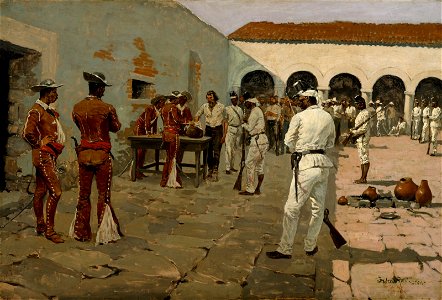 Frederic Remington - The Mier Expedition, The Drawing of the Black Bean - 43.14 - Museum of Fine Arts