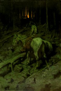 Frederic Remington - Apache fire signal. Free illustration for personal and commercial use.