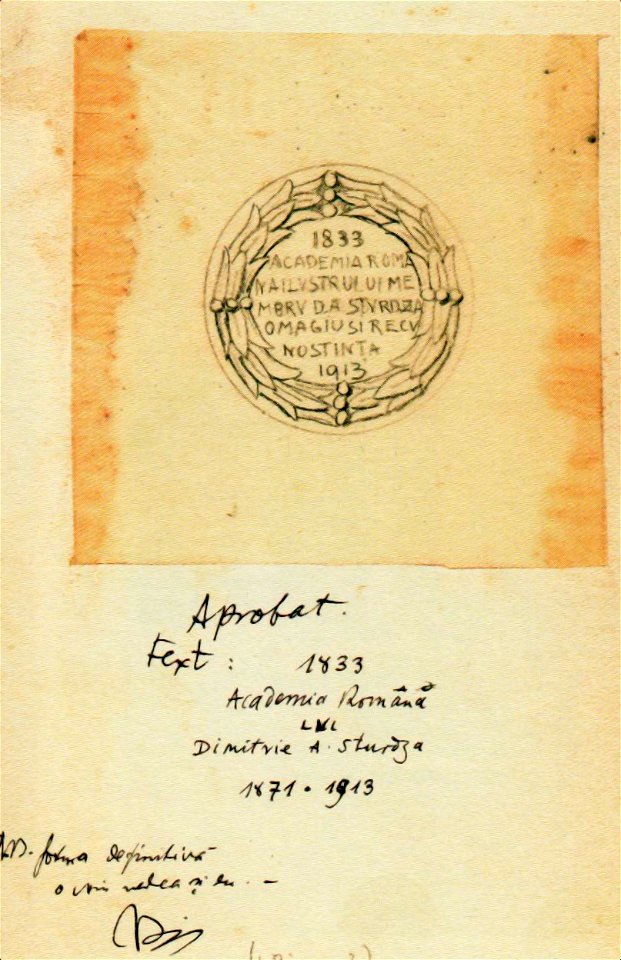 Frederic Storck - Schita medalie D. Sturdza (2)