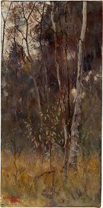 Frederick McCubbin - At the falling of the year - Google Art Project. Free illustration for personal and commercial use.