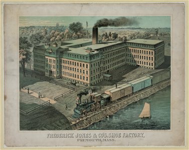 Frederick Jones & Co's. shoe factory, Plymouth, Mass. LCCN2003653320. Free illustration for personal and commercial use.