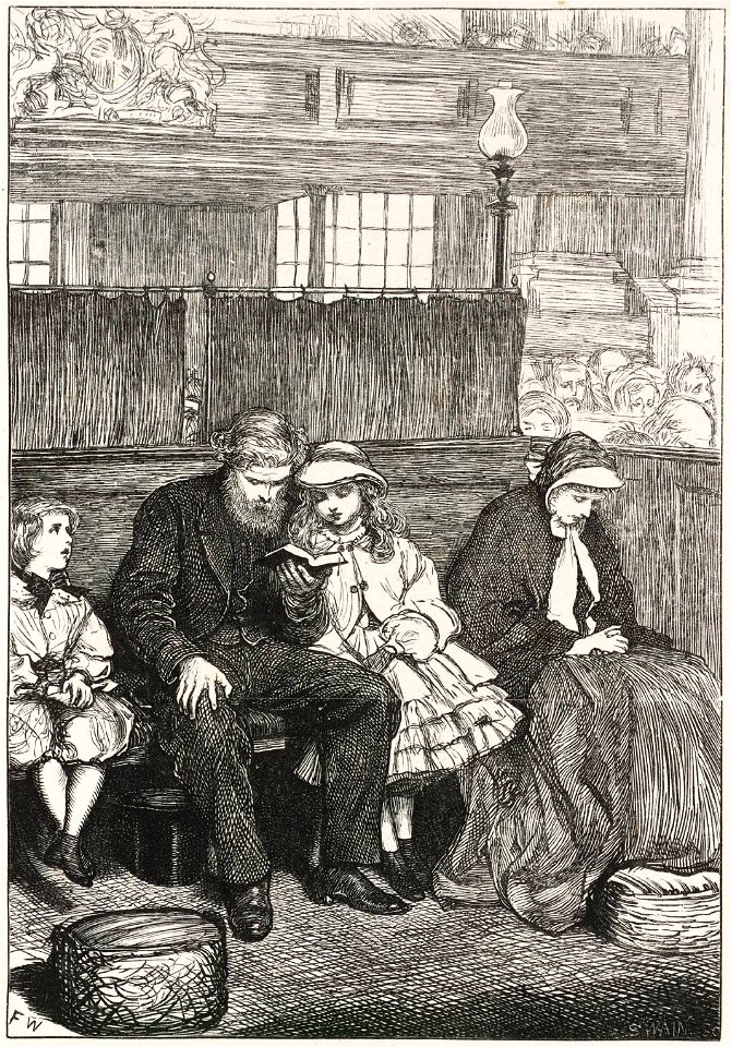 Frederick Walker - Philip in Church, engraved by Swain
