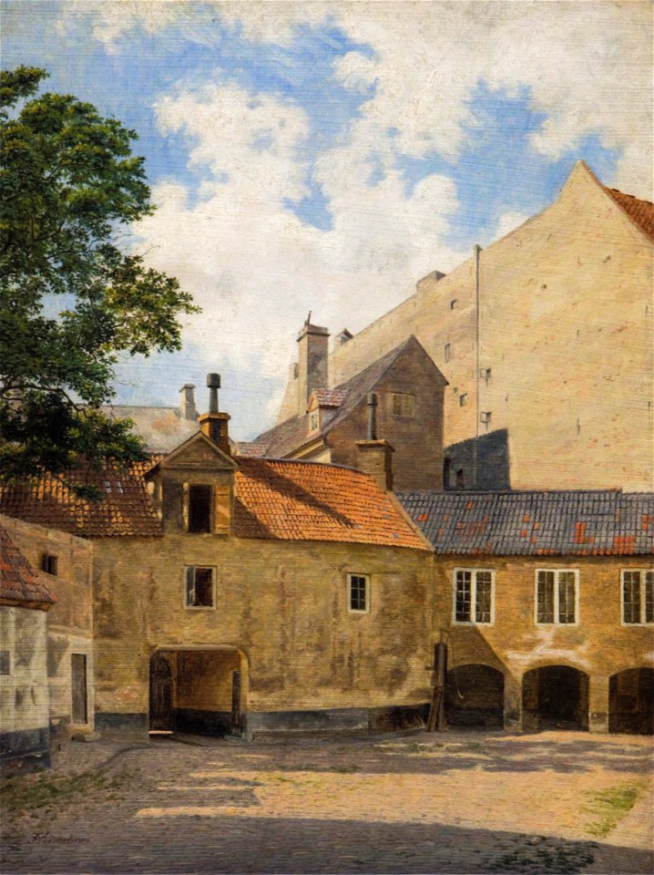 Frederik Vermehren - Fra gården i Thotts Palais på Kongens Nytorv - 1845