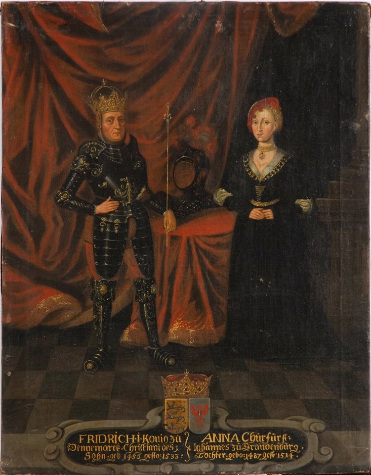 Fredrik I, 1471-1533, kung av Danmark och Norge och Anna, 1487-1514, prinsessa av Brandenburg - Nationalmuseum - 15801