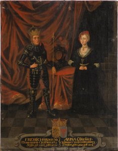 Fredrik I, 1471-1533, kung av Danmark och Norge och Anna, 1487-1514, prinsessa av Brandenburg - Nationalmuseum - 15801. Free illustration for personal and commercial use.