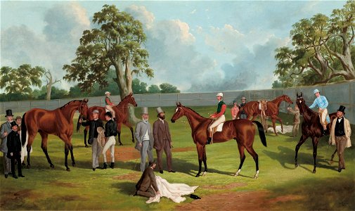Frederick Woodhouse - Group in the Dowling Forest Racecourse enclosure, Ballarat, 1863 - Google Art Project. Free illustration for personal and commercial use.