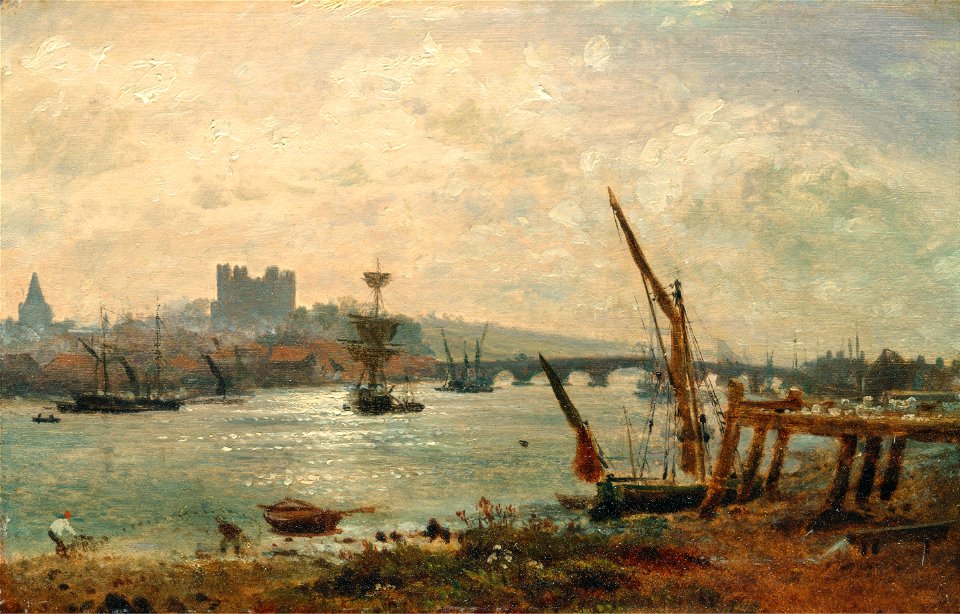 Frederick Nash - Rochester Cathedral and Castle - Google Art Project