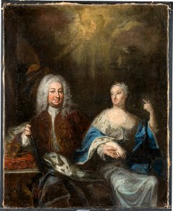 Fredrik I, 1676, 1751, och Ulrika Eleonora d.y., 1688, 1741. Konung och Drottning av Sverige - Nationalmuseum - 45536. Free illustration for personal and commercial use.