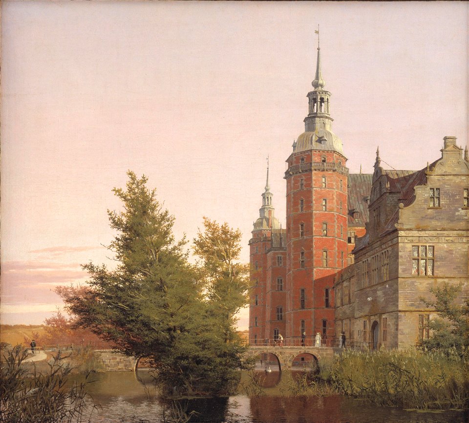Frederiksborg Slot. Parti ved Møntbroen 1836 by Købke
