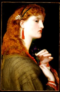 Frederick Sandys (1829-1904) - May Margaret, 1865-6. Free illustration for personal and commercial use.