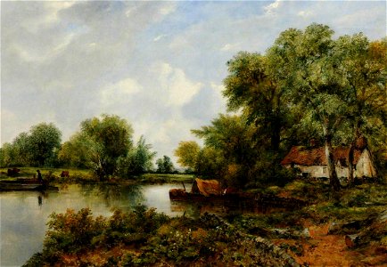 Frederick W. Watts (1800-1862) - A Quiet Backwater in Suffolk - 980586 - National Trust