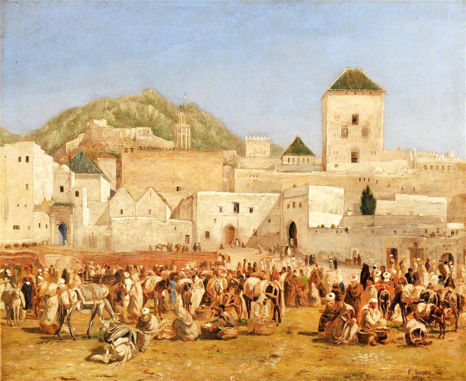 Frederick William J. Shore (1844-1916) - The Market of Tetuan - 1298310 - National Trust
