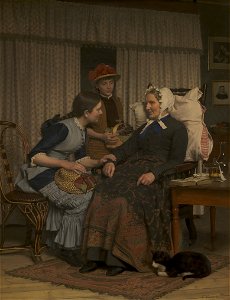 Frederik Vermehren - Sygebesøg hos det gamle tyende - KMS1235 - Statens Museum for Kunst