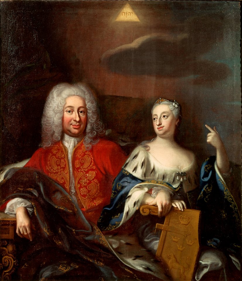 Fredrik I, 1676-1751, konung av Sverige och hans gemål Ulrika Eleonora d.y - Nationalmuseum - 14984