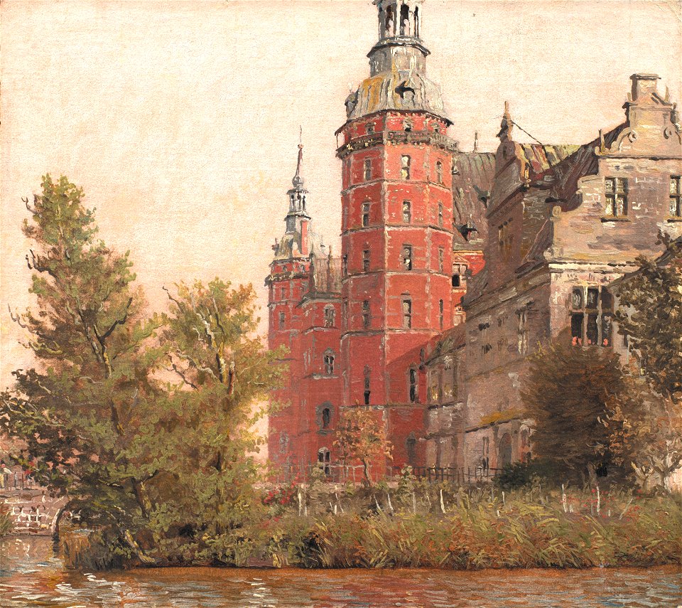 Frederiksborg Slot. Parti ved Møntbroen 1835 by Købke