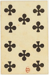 French Portrait card deck - 1827 - 10 of Clubs