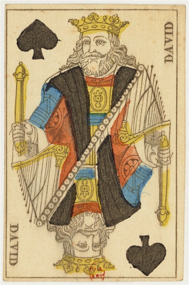 French Portrait card deck - 1827 - King of Spades