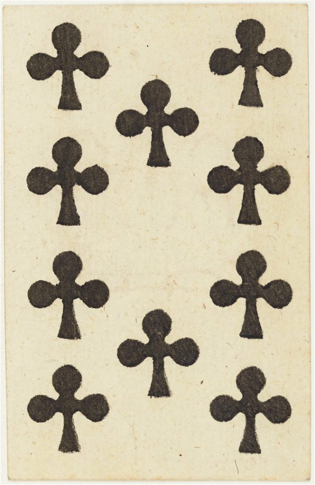 French Portrait card deck - 1813 - 10 of Clubs