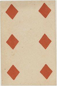 French Portrait card deck - 1816 - 6 of Diamonds