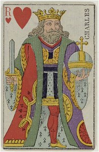 French Portrait card deck - 1850 - King of Hearts