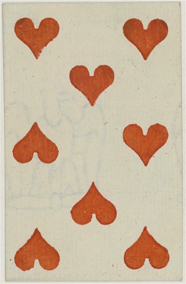 French Portrait card deck - 1853 - 8 of Hearts