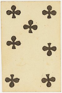 French Portrait card deck - 1827 - 7 of Clubs