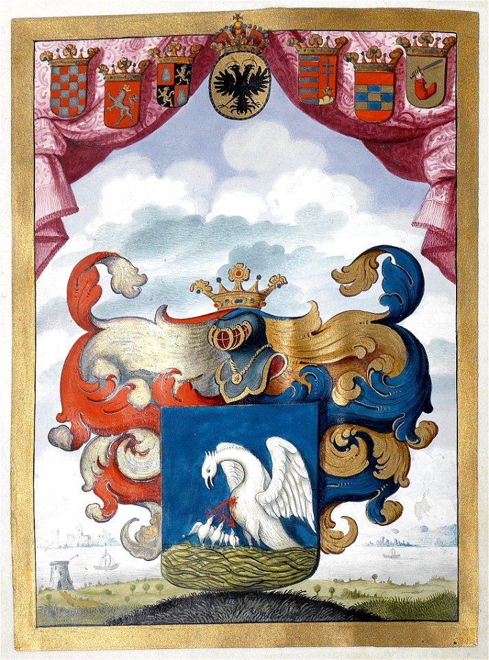 Freiherrendiplom - Babocsay 1720 - Wappen