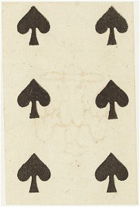 French Portrait card deck - 1813 - 6 of Spades