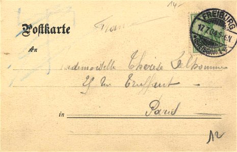 Freiburg i. Br., Baden-Württemberg - Martinstor mit Kaiserstraße (back) (Zeno Ansichtskarten)