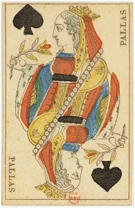 French Portrait card deck - 1827 - Queen of Spades