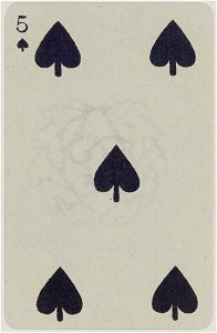French Portrait card deck - 1850 - 5 of Spades