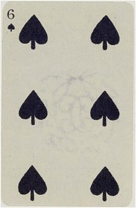 French Portrait card deck - 1850 - 6 of Spades