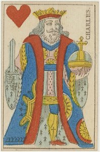French Portrait card deck - 1816 - King of Hearts