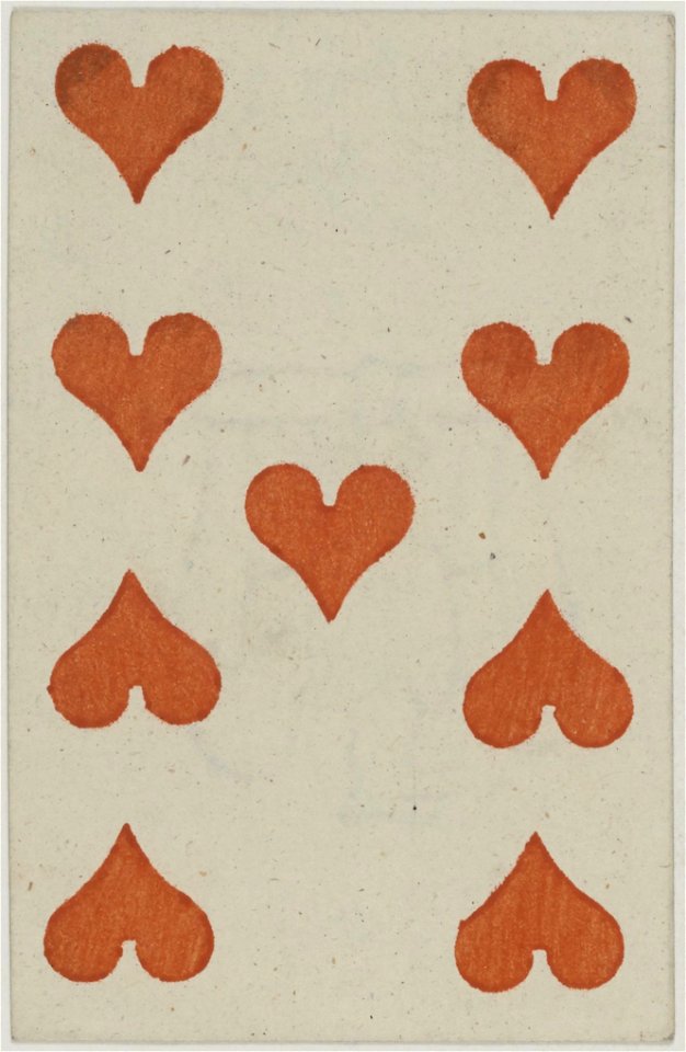 French Portrait card deck - 1853 - 9 of Hearts