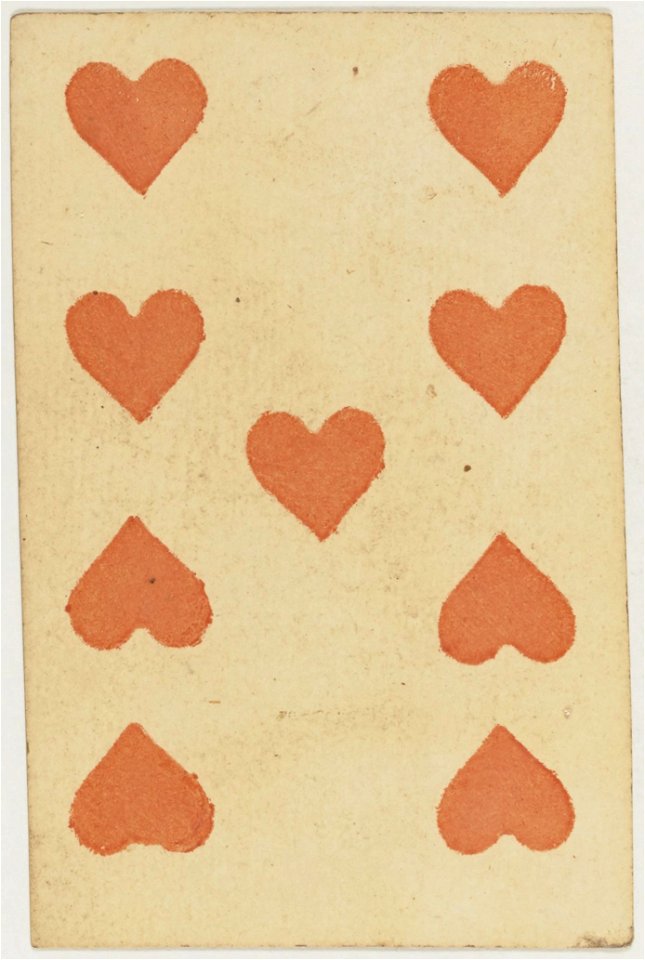 French Portrait card deck - 1827 - 9 of Hearts