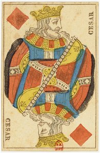 French Portrait card deck - 1827 - King of Diamonds