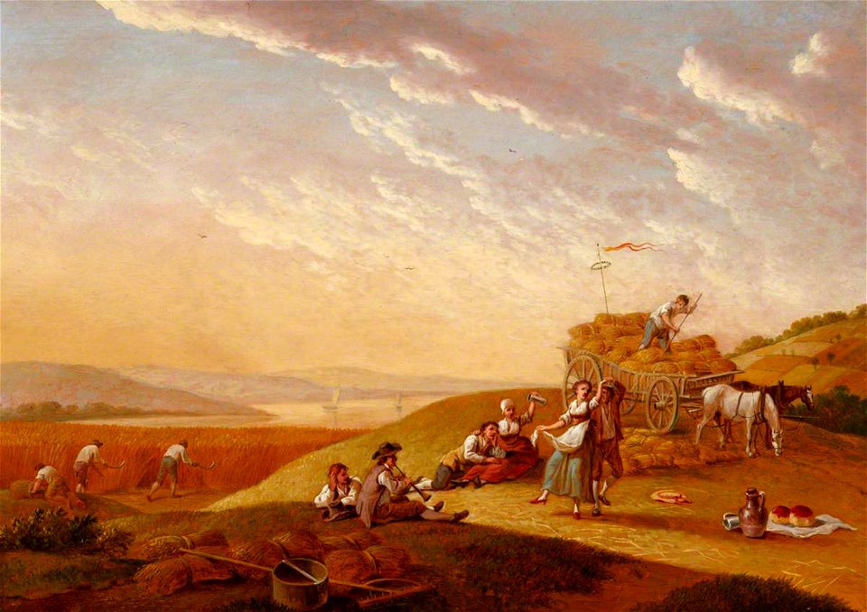 French School - Landscape with a Harvest Scene - 1449049 - National Trust