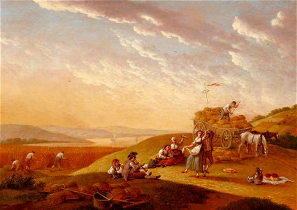 French School - Landscape with a Harvest Scene - 1449049 - National Trust