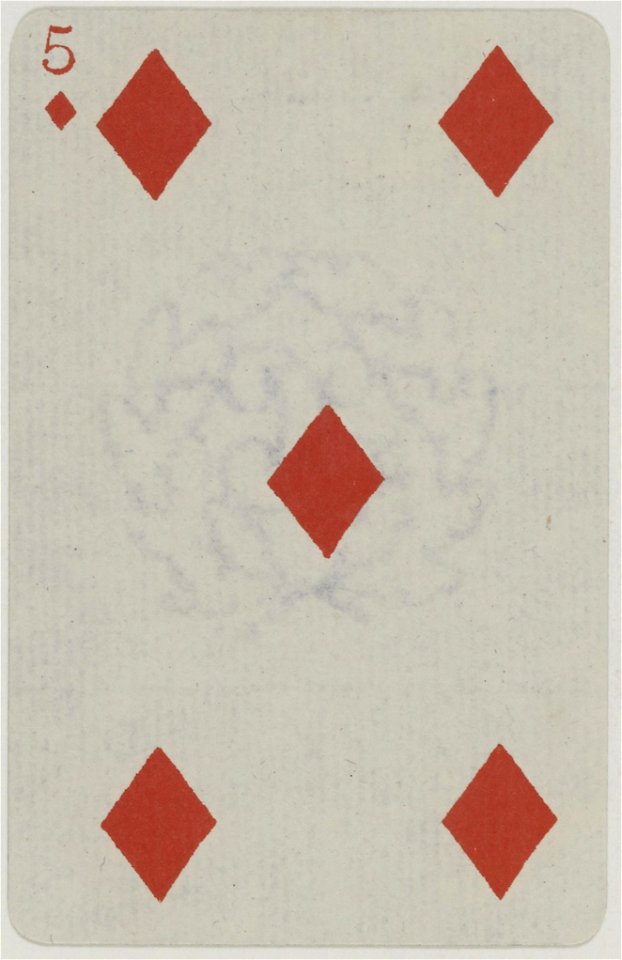 French Portrait card deck - 1850 - 5 of Diamonds
