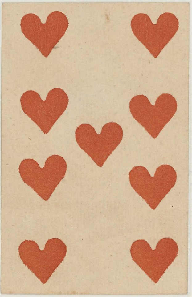French Portrait card deck - 1816 - 9 of Hearts
