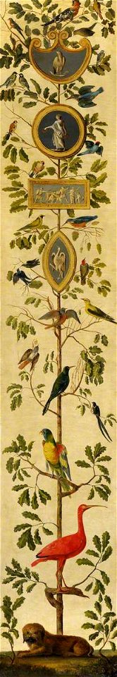 French School - Panel of Birds, Animals and Cameos Set in an Oak Tree - 207804 - National Trust