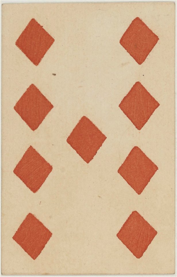 French Portrait card deck - 1816 - 9 of Diamonds