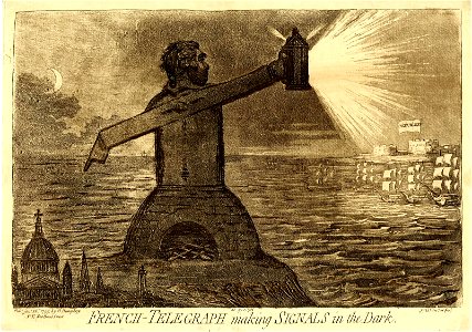 French-telegraph making signals in the dark. (BM 1851,0901.716)